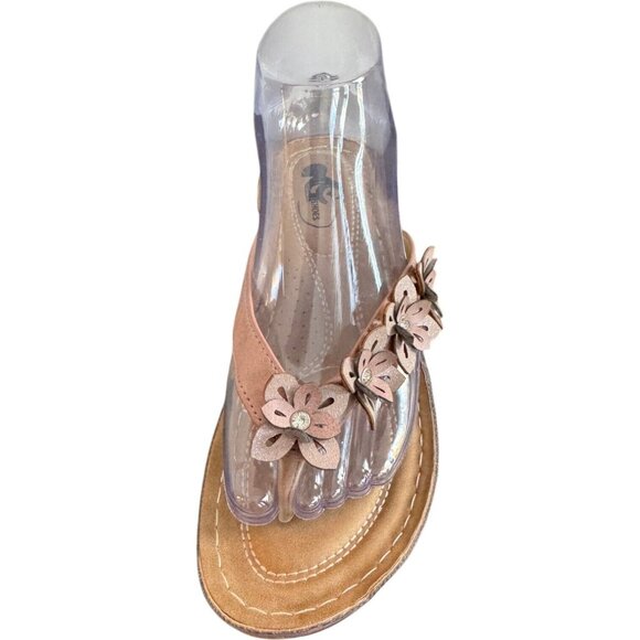 G C Shoes Womens 8 M Rachel Wedge Thong Sandal Comfort Mauve Pink - Picture 3 of 14